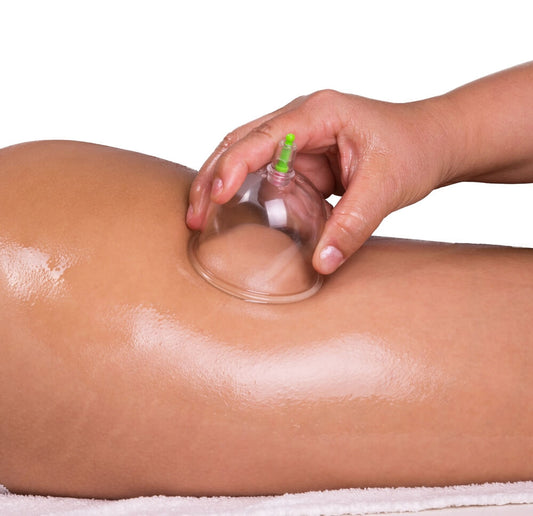 Cupping massage stimulates blood circulation and lymph flow.