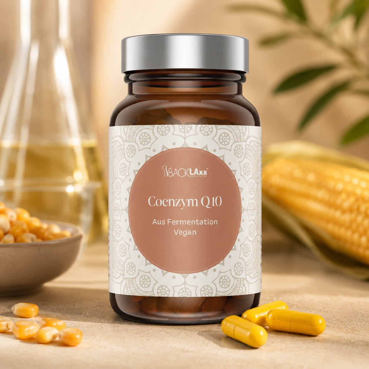 Nahrungsergänzungsmittel mit Coenzym Q10 aus fermentiertem Mais