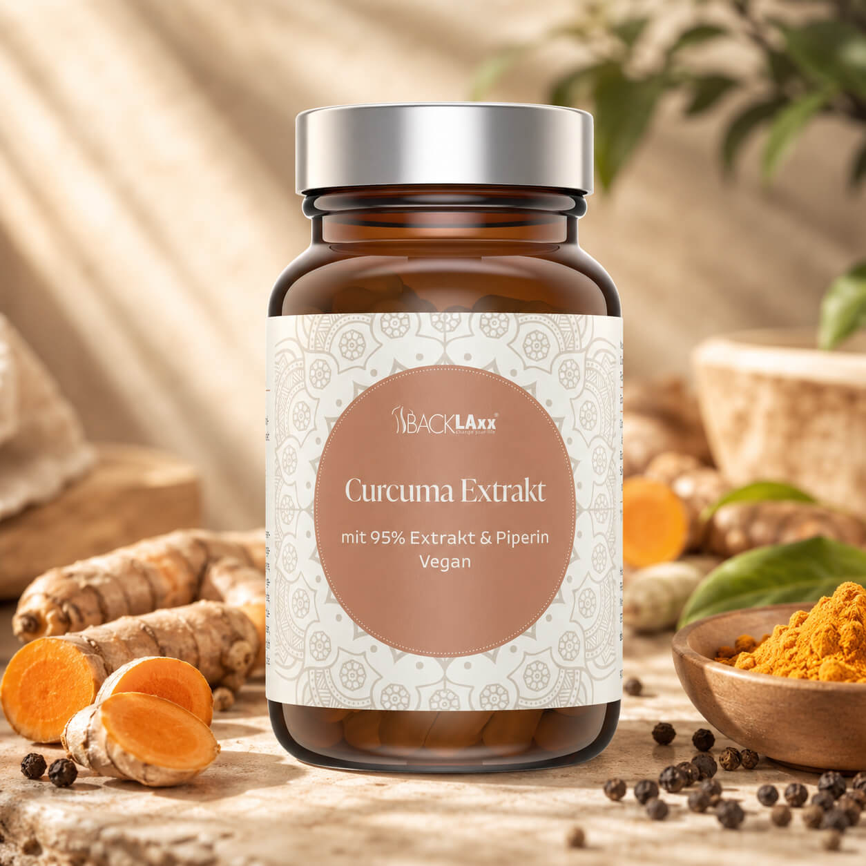Nahrungsergänzungsmittel mit 95% Curcuminoide und Piperin