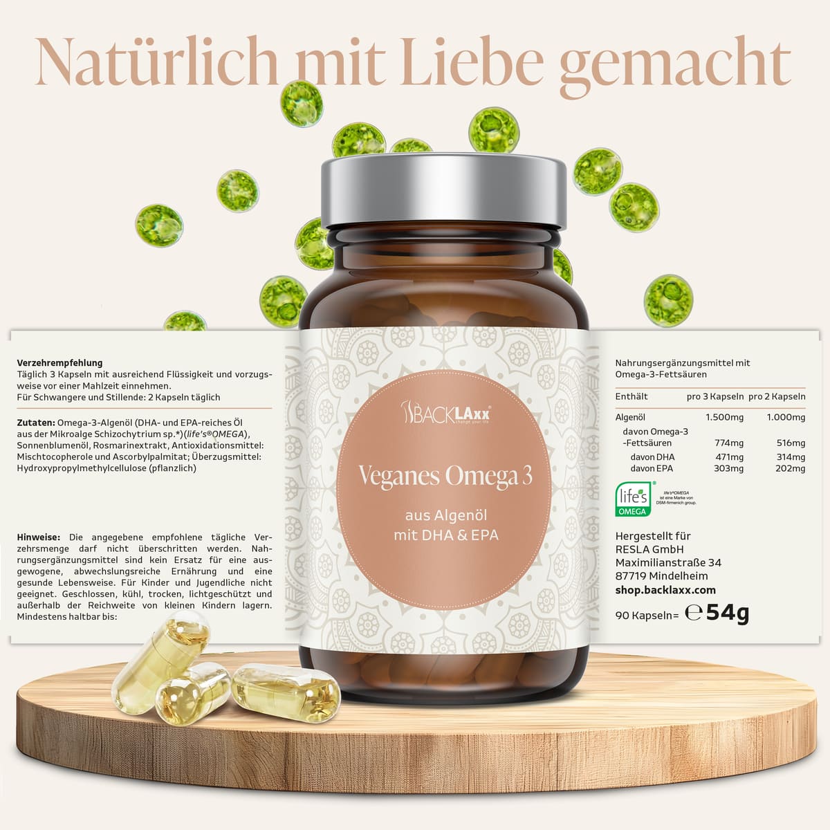 Nahrungsergänzungsmittel mit Omega 3 Fettsäuren und DHA und EPA