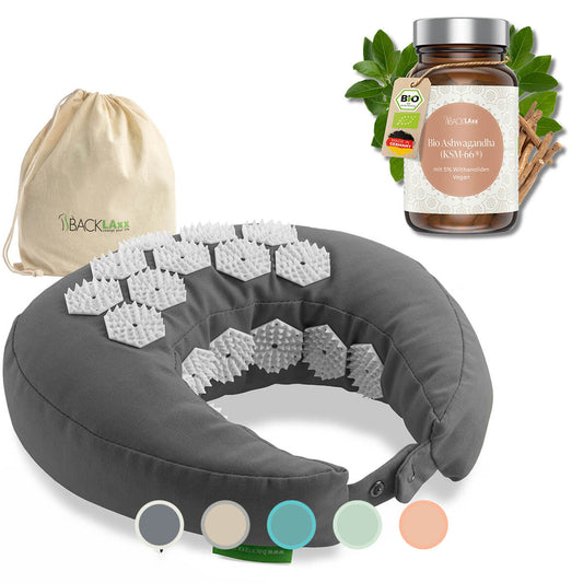 Akupressur Nackenhörnchen & Bio Ashwagandha (KSM-66®) Bundle
