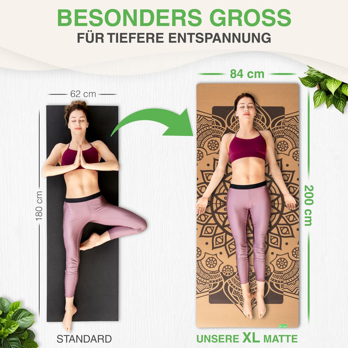 Vergleich Standard Yogamatte und XL Yogamatte
