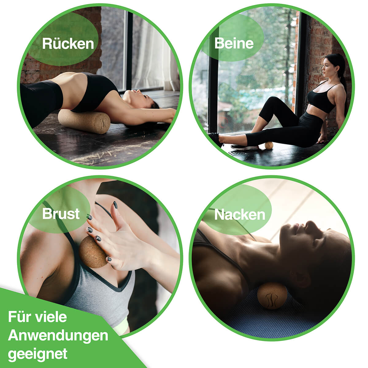 BACKLAXX Faszienrolle für vielseitige Anwendungen - Ideal für Rücken, Beine, Brust und Nacken zur gezielten Selbstmassage und Entspannung
