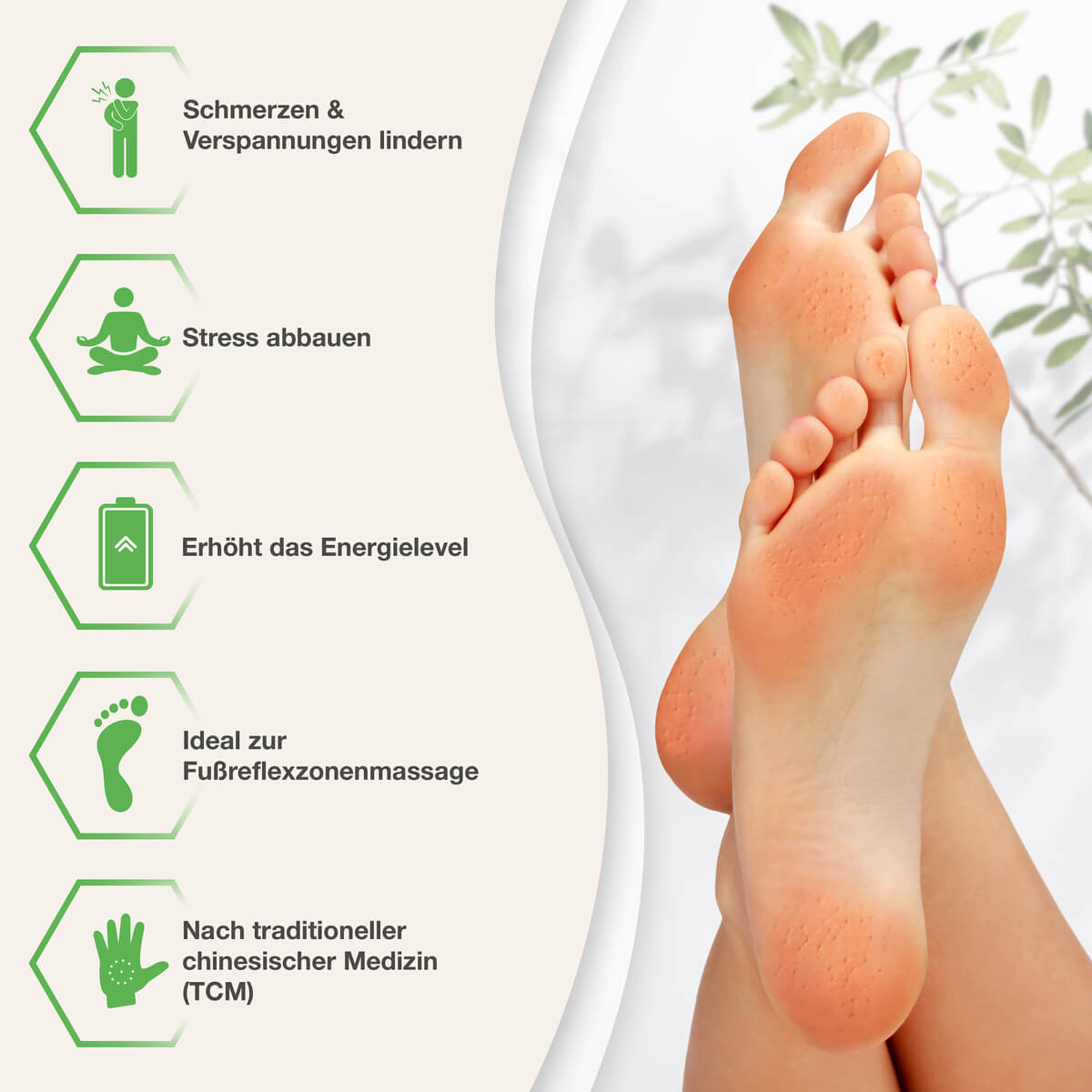 BACKLAXX Akupressur-Fußmatte lindert Schmerzen und Verspannungen - TCM-basierte Fußreflexzonenmassage zur Stressreduktion und Energiesteigerung
