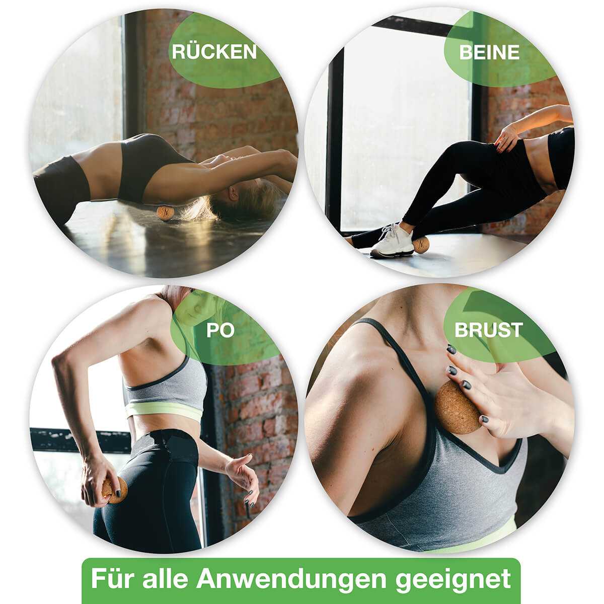 BACKLAXX Massageball für vielseitige Anwendungen - Geeignet für Rücken, Beine, Po und Brust bei gezielter Faszien- und Triggerpunktmassage
